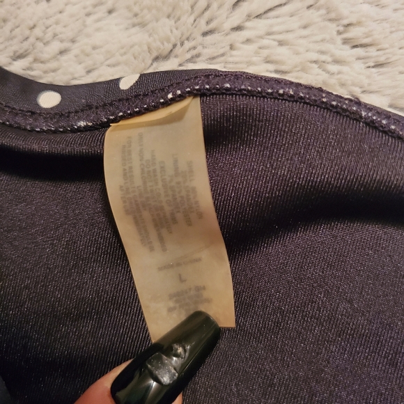 Black white tie polka dot bikini bottoms L 12 14 - Picture 3 of 4